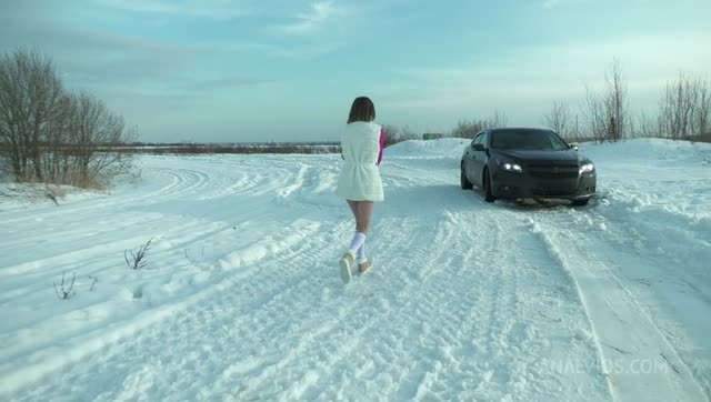 Petite 18yo Goldie Small Fucked Hard in the Snow and in the Trunk of a Car with Gape and Cum on Face — Anal, Petite, 18yo scene by Mylfed